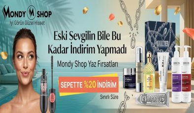 Türkiye’nin En Ucuz Kozmetik Alışveriş Sitesi Mondy Shop’ta Sepette %20 İndirim Fırsatları Seni Bekliyor